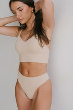 Seamless Longline Top in Beige — image 2
