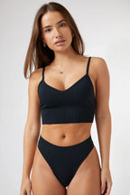 Seamless Longline Top in Black — image 2