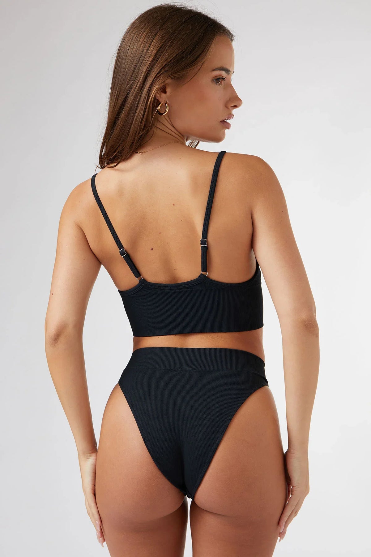 Seamless Longline Top in Black — image 4