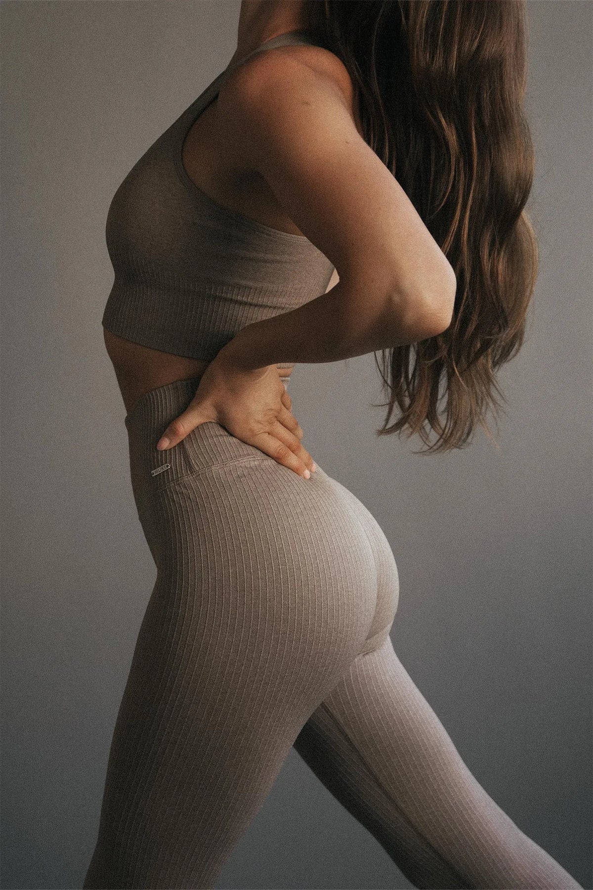 Seamless Ribbed Legging in Latte — image 2