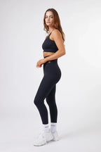 Seamless Ribbed Sports Bra in Black — image 3