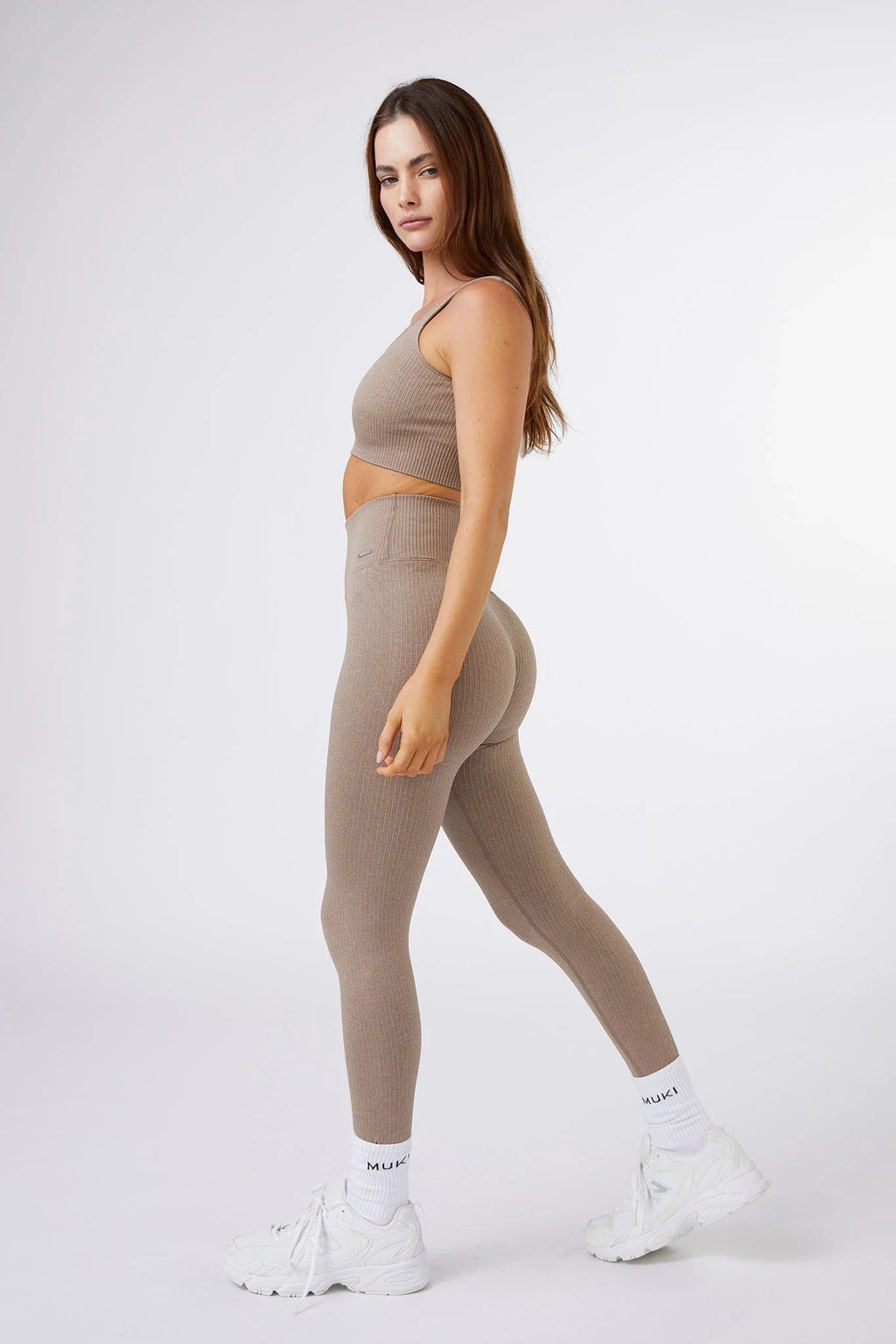 Seamless Ribbed Legging in Latte — image 4