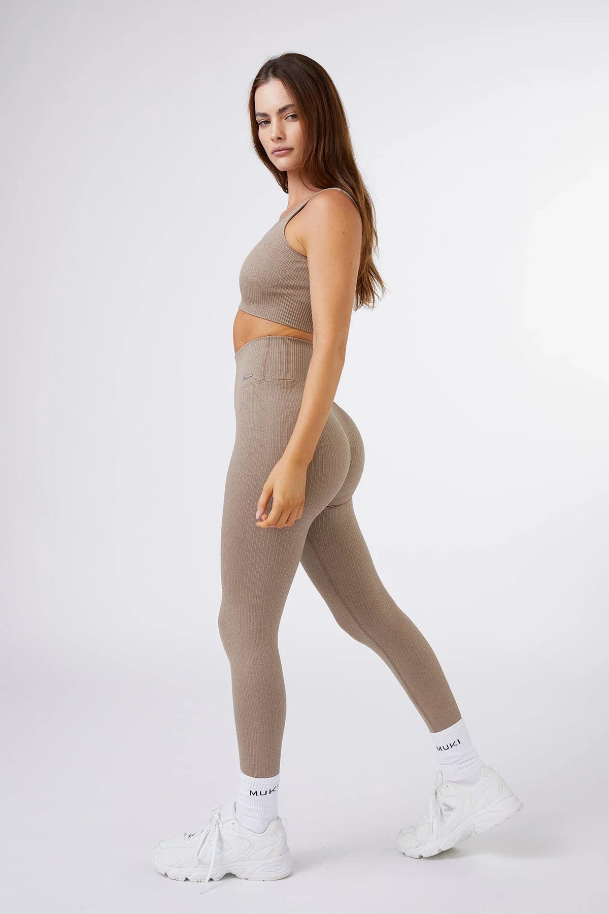 Seamless Ribbed Legging in Latte — image 4