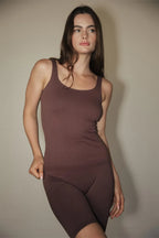 Seamless Ribbed Tank Top in Chocolate — image 6