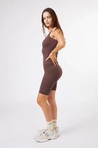 Seamless Ribbed Tank Top in Chocolate — image 4
