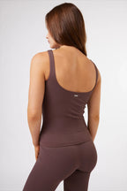 Seamless Ribbed Tank Top in Chocolate — image 5