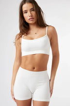 Seamless Thin Strap Top in Soft White — main image