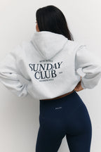 Sunday Club Oversized Hoodie in Light Grey Melange — image 4