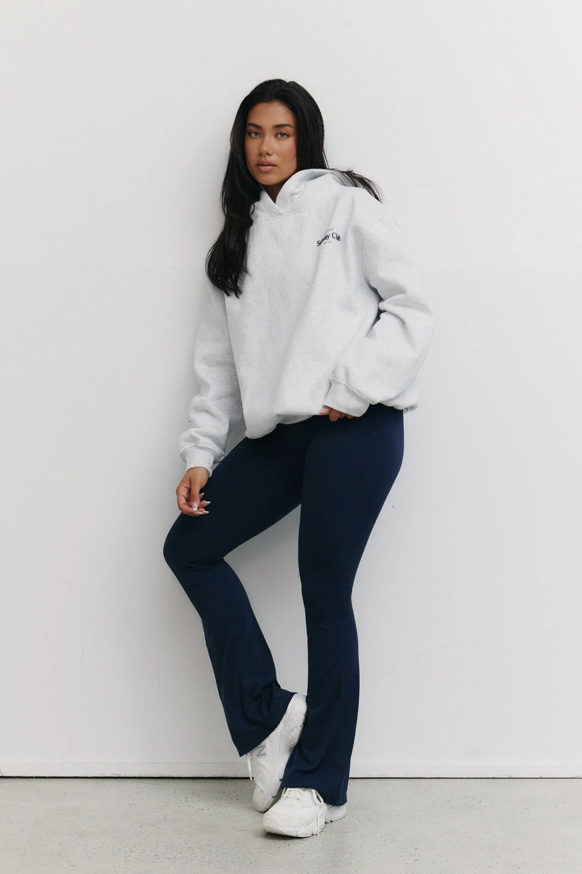 Sunday Club Oversized Hoodie in Light Grey Melange — image 5