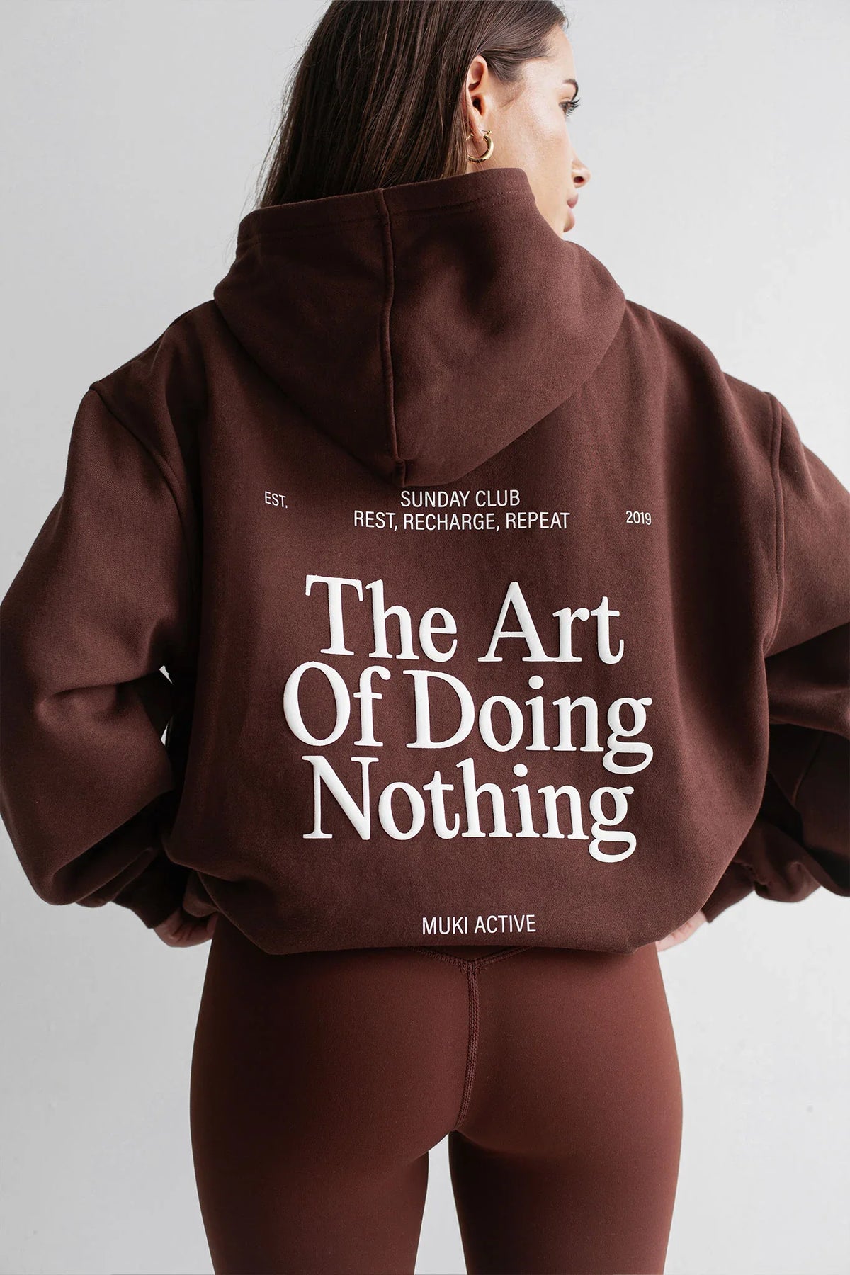 The Art Oversized Hoodie in Chocolate — main image
