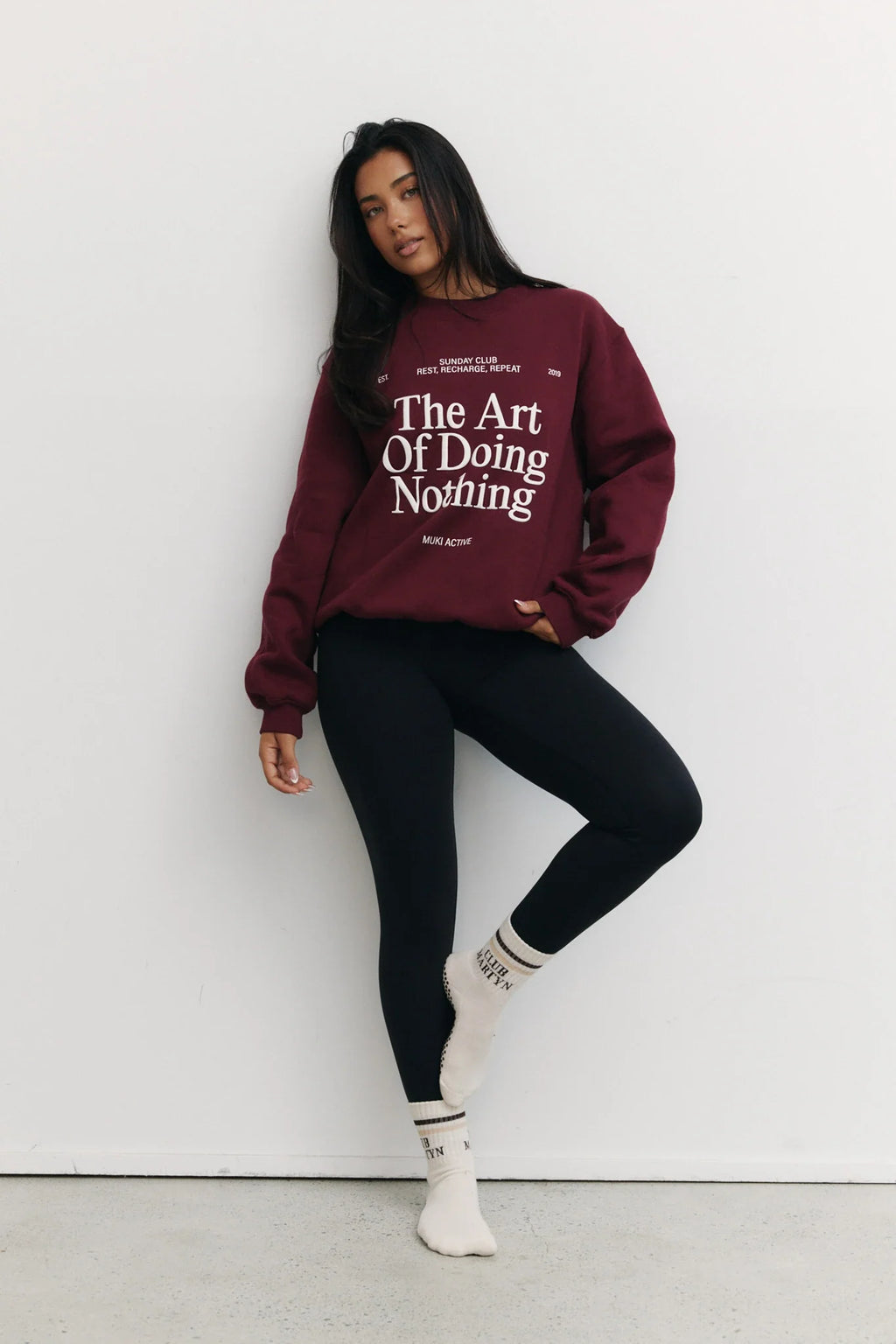 The Art Oversized Sweatshirt in Burgundy — image 2