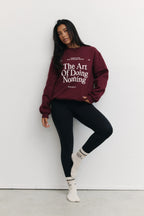 The Art Oversized Sweatshirt in Burgundy — image 2