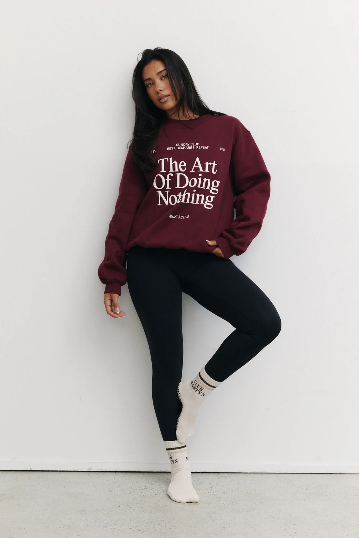 The Art Oversized Sweatshirt in Burgundy — image 2