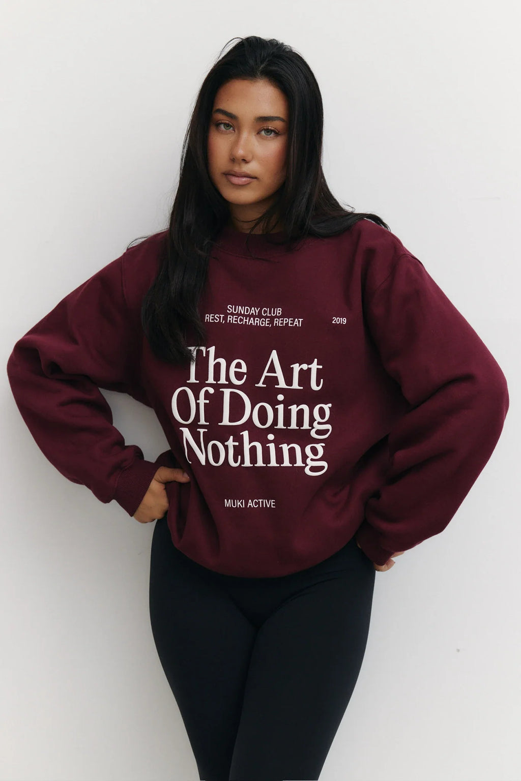 The Art Oversized Sweatshirt in Burgundy — image 3
