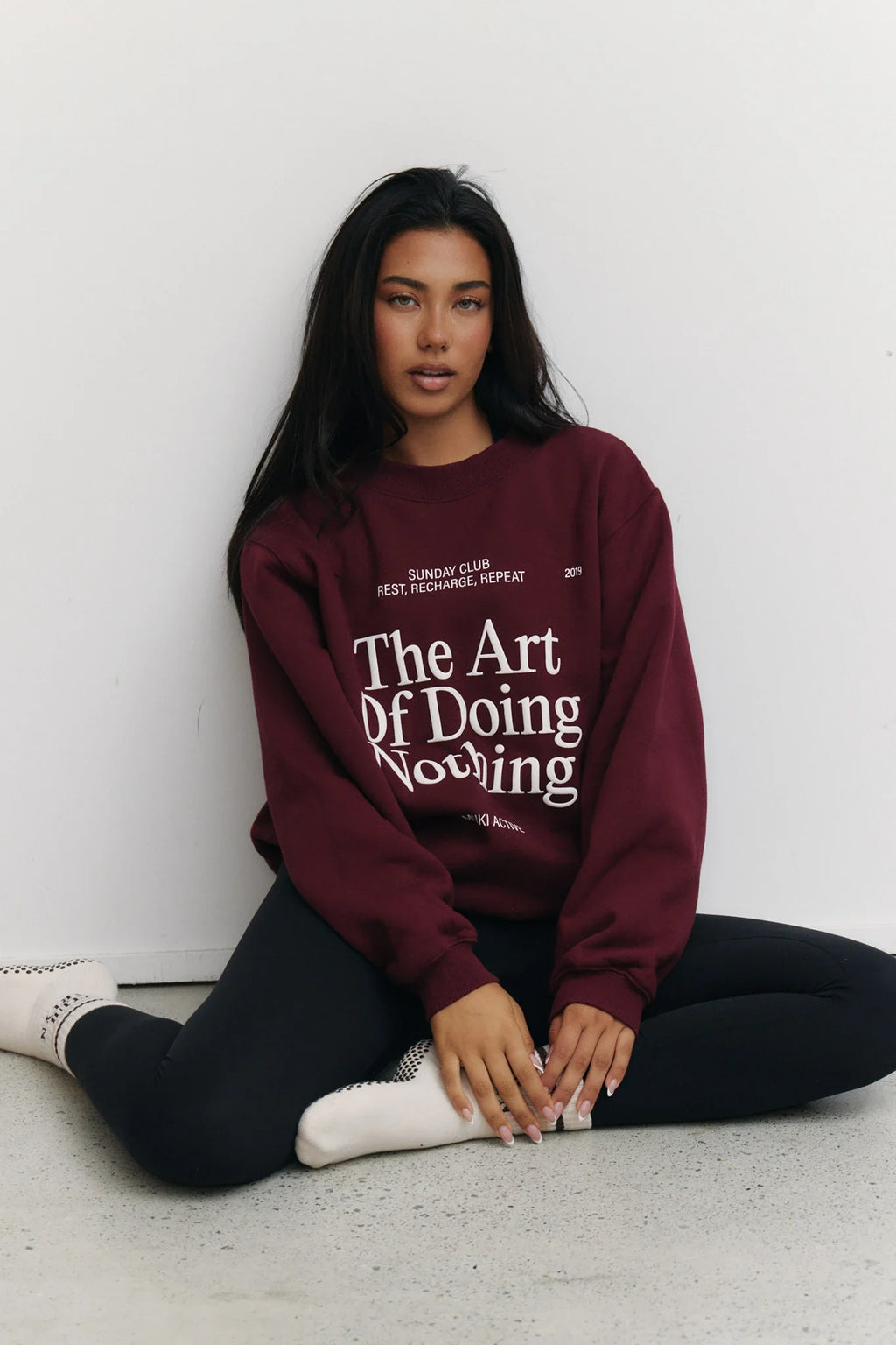 The Art Oversized Sweatshirt in Burgundy — image 4