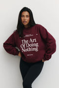 The Art Oversized Sweatshirt in Burgundy — main image