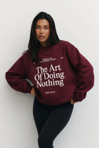 The Art Oversized Sweatshirt in Burgundy — main image