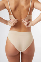 Seamless Mid Rise Brief in Beige — image 4