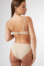 Seamless Mid Rise Brief in Beige — image 3